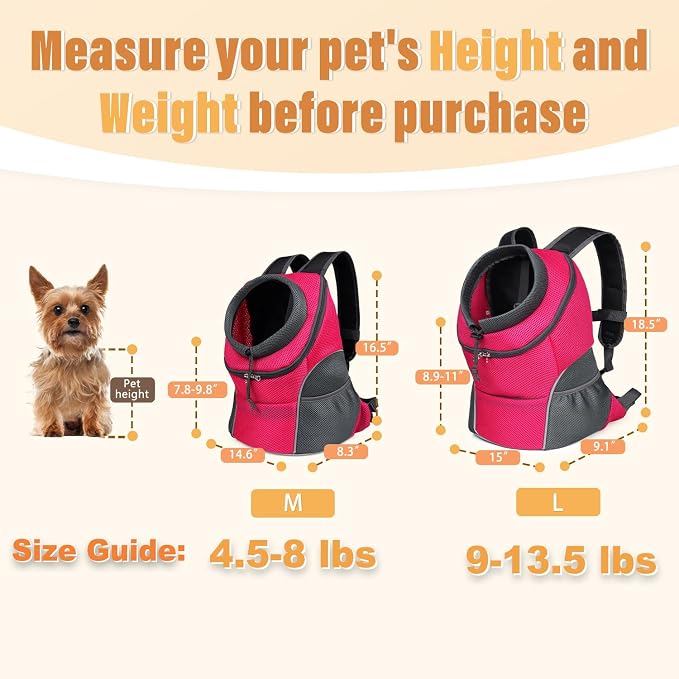 YUDODO Dog Front Carrier Backpack, Adjustable Breathable Pet Carrier - Image 2