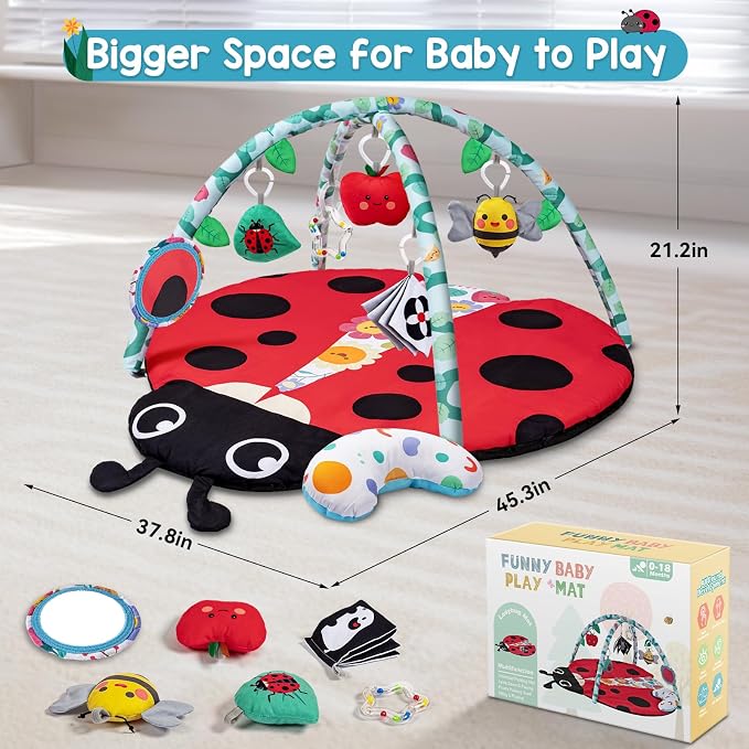 Jyusmile Baby Play Gym Mat, 8-in-1 Tummy Time Mat - Image 8