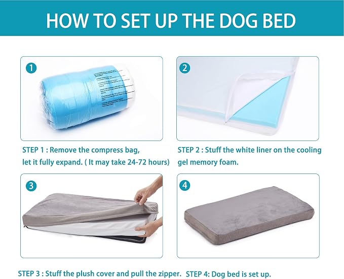 Orthopedic Memory Foam Dog Bed, Cooling Dog Beds Waterproof Pet Bed - Image 6