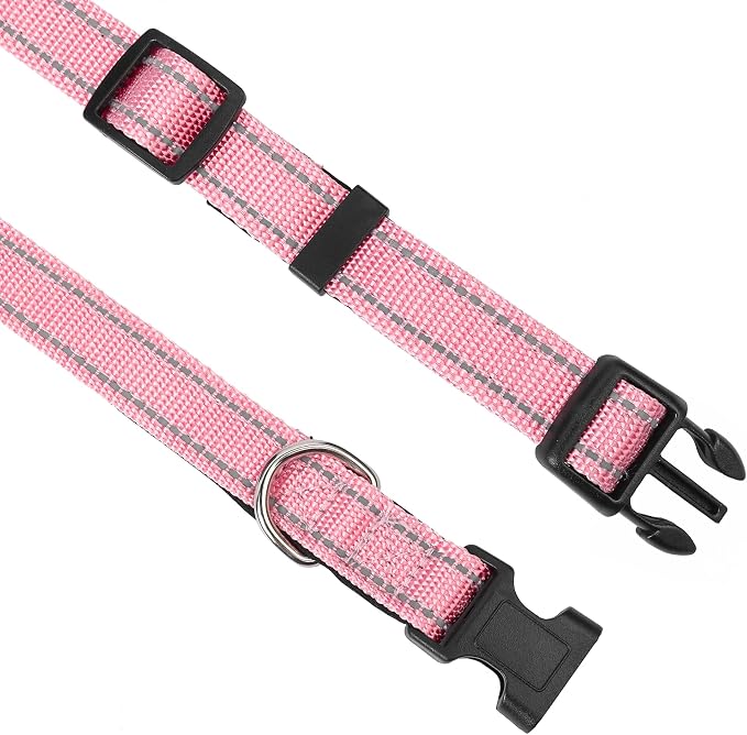 Reflective Dog Collar, Adjustable Soft Neoprene Padded Nylon Pet Collars - Image 3