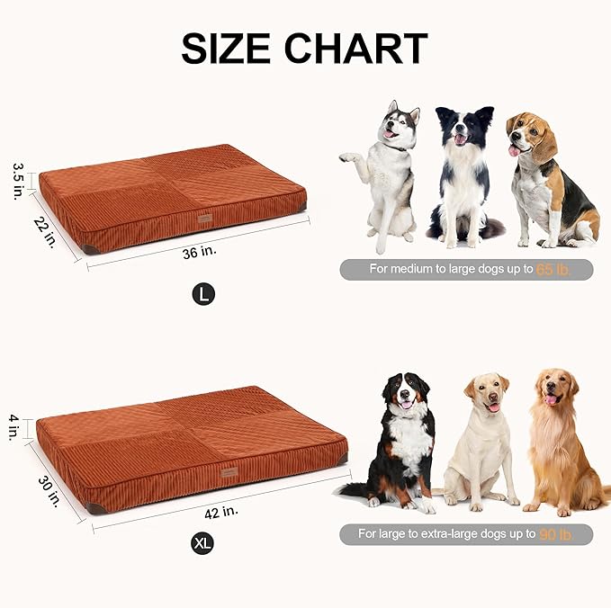 FFUKUMARU Dog Bed, Thickened Corduroy Orthopedic Dog Beds - Image 6