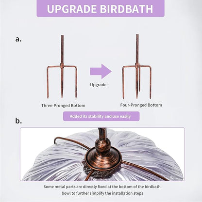MUMTOP 31 Inch Height Glass Birdbath Birdfeeder - Image 5
