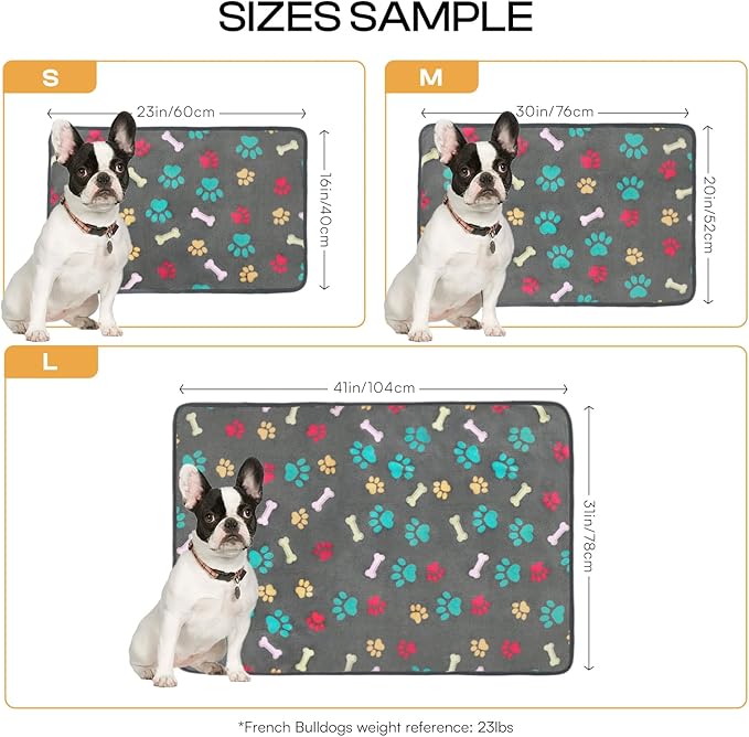 Luciphia 1 Pack 3 Blankets Fluffy Premium Fleece Pet Blanket Flannel Paw - Image 3