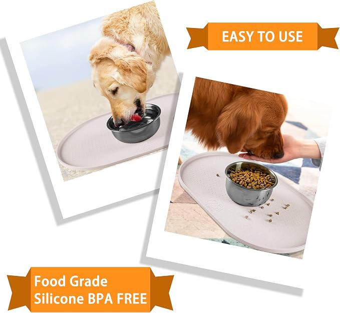 100% Waterproof 0.5" Raised Edge BPA Free Silicone Dog Food Mat, Pet Cat - Image 7