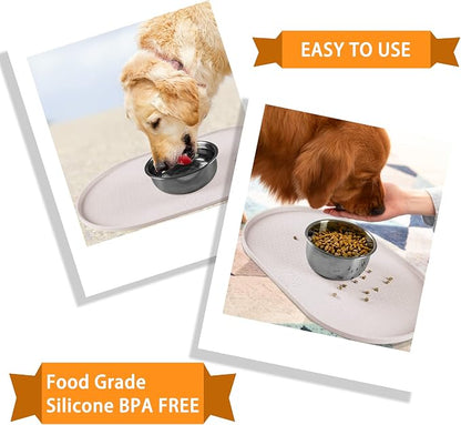 100% Waterproof 0.5" Raised Edge BPA Free Silicone Dog Food Mat, Pet Cat - Image 7