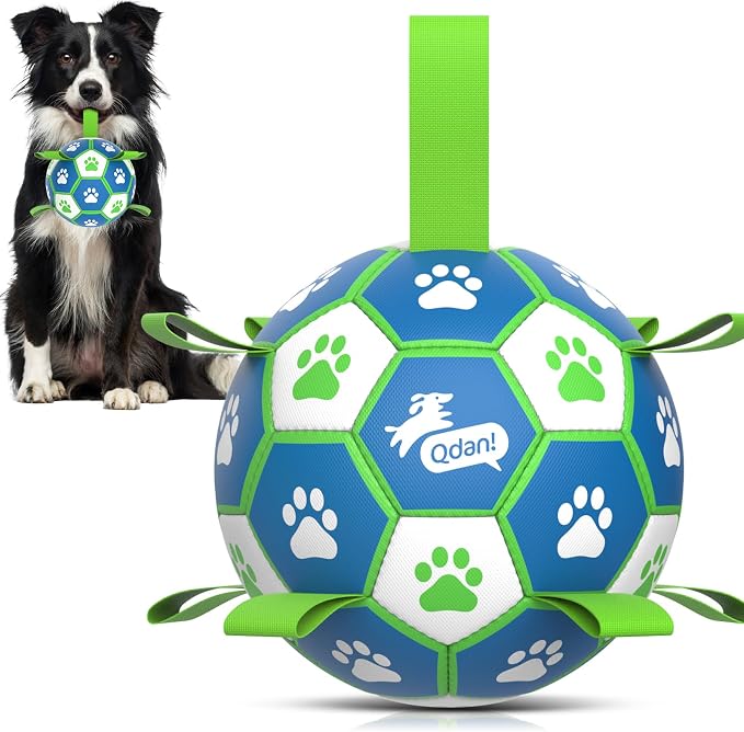 QDAN Dog Toy Balls, Dog Soccer Ball by QDAN