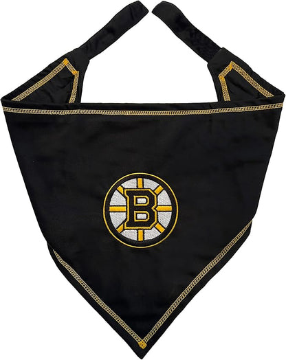 Pets First NHL Boston Bruins TIE Bandana, Size Large/X-Large. Dog Bandana Scarf by PETSFIRST