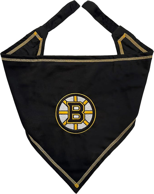 Pets First NHL Boston Bruins TIE Bandana, Size Large/X-Large. Dog Bandana Scarf by PETSFIRST