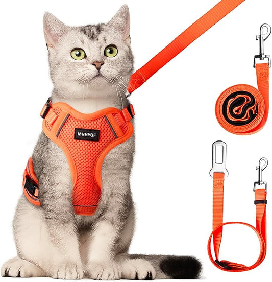 Cat Harness and Leash for Walking Escape Proof Soft Adjustable Cat Leash by Unknown