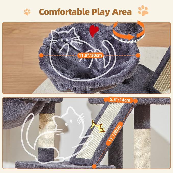 Taoqimiao Cat Tree, 38.5-Inch Cat Tower - Image 4