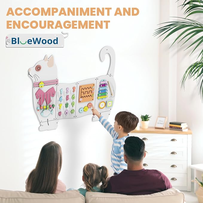 BlueWood Wooden Wall Busy Board Panels, Toddler Learning Activity Center - Image 6