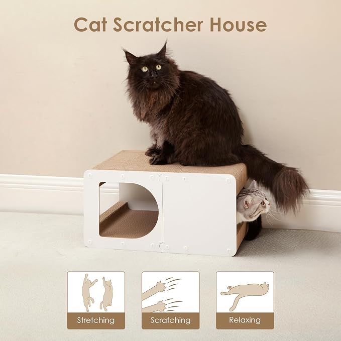 EHEYCIGA Cardboard Cat Scratcher House, 20-Inch Corrugated Cat Scratcher - Image 8
