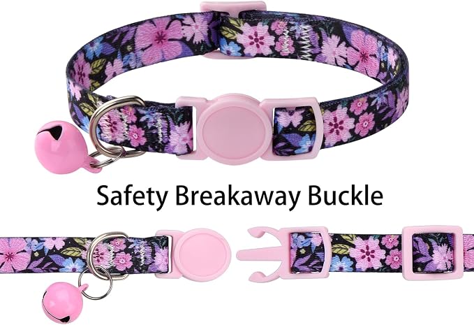 Cat Collar Breakaway with Bells, 3 Pack Girl Boy Pet Cat Collar with Bohemia - Image 2