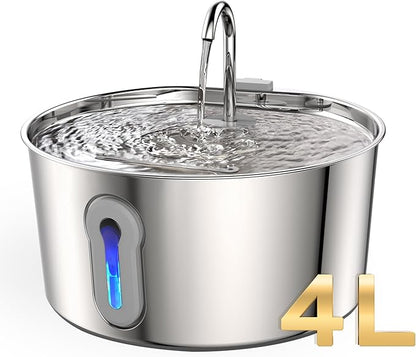 4L/135oz Large Cat Water Fountain Advanced 304 Stainless Steel by Unknown