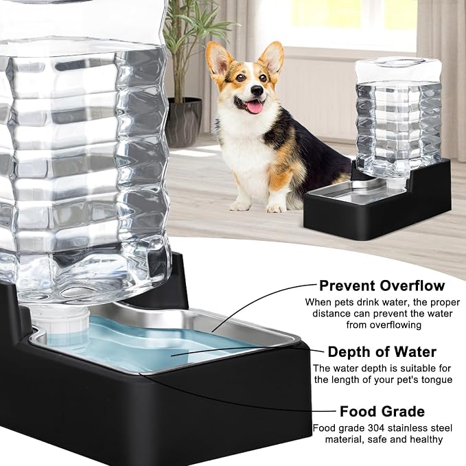 RIZZARI Stainless Steel Pet Water Feeder: 9L Large Gravity Leak-Proof Auto - Image 3