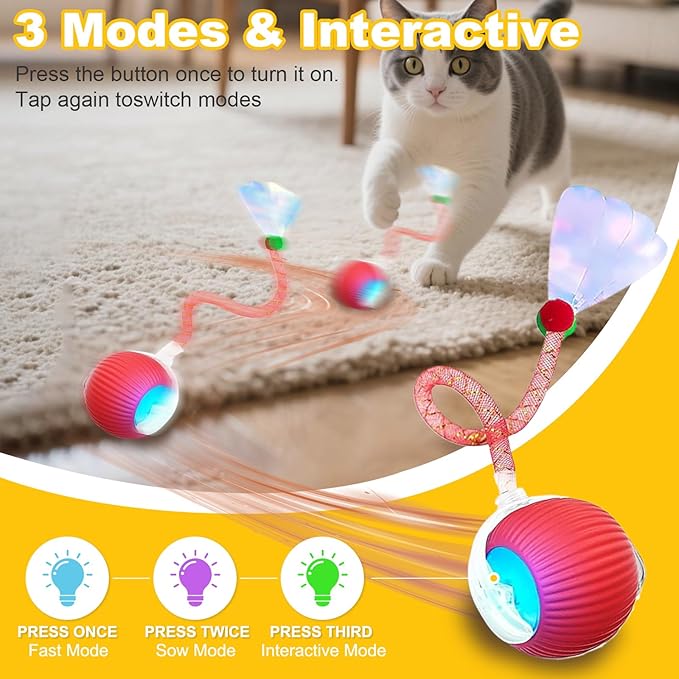 3-Pack Interactive Cat Toys Ball - Image 2