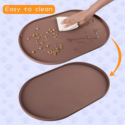 100% Waterproof 0.5" Raised Edge BPA Free Silicone Dog Food Mat, Pet Cat - Image 4