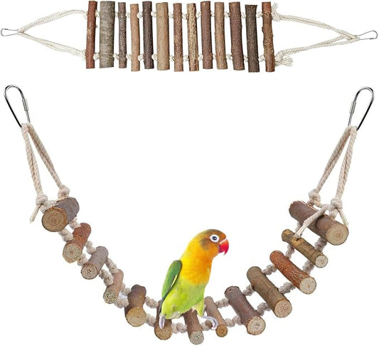 BNOSDM Wooden Bird Rope Ladders 2 Pcs Birds Ladder Bridge Toy Parrot Cage by BNOSDM