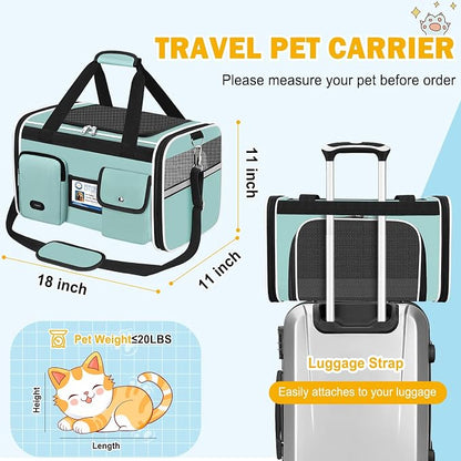 HUANLANG Soft-Sided Cat Carrier Airline Approved, Dog Carriers - Image 5