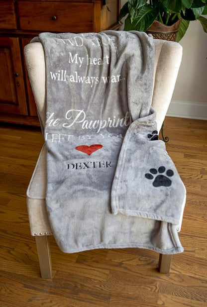Pawprints Left by You Personalized Pet Memorial Blanket - Image 7
