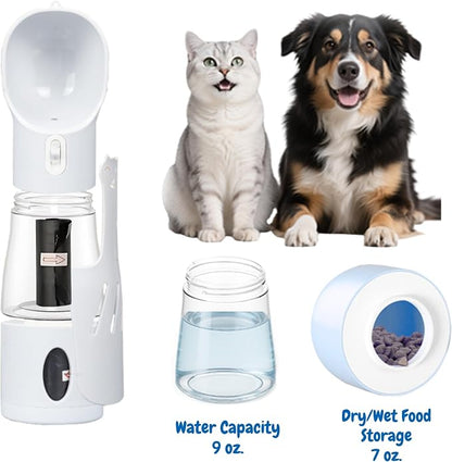 All-in-One Portable Dog Water Bottle, Food Dispenser, Poop Bag Dispenser - Image 2