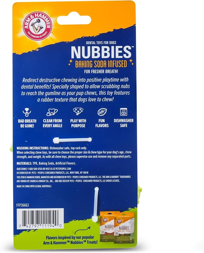 Arm & Hammer for Pets Nubbies Dog Dental Toys TPR Wave Toy, Mint Flavored - Image 2