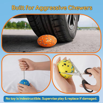 Dog Balls Tennis Ball for Aggressive Chewers, Dog Bouncy Balls Chew Toys Water - Image 5
