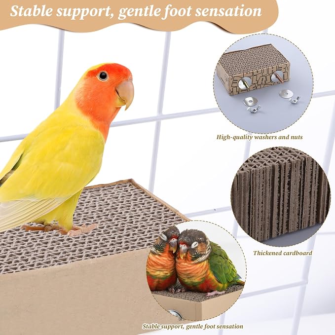 Paper Bird Perches Stand Platform Bird Chew Toy Parrot Cage Perch Cardboard - Image 6