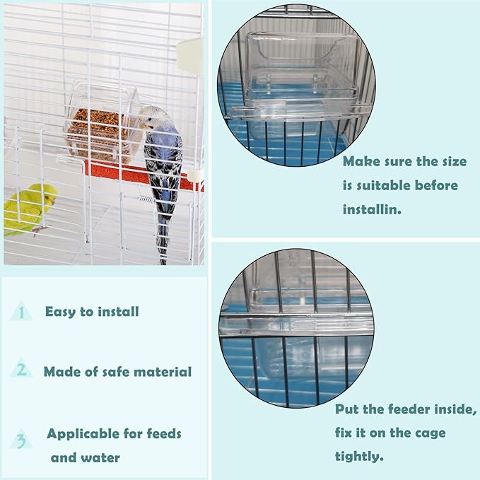 IBWell 2 Pack Clear Water Bowl and Food Container - Image 3
