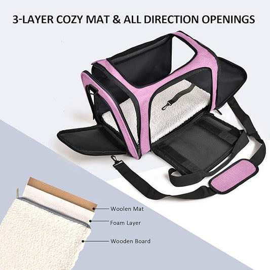 Henkelion Pet Carrier for Small Medium Cats Dogs Puppies up to 15 Lbs, TSA - Image 2