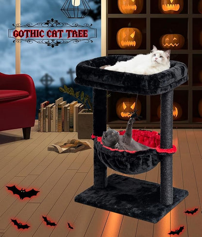 SYANDLVY Gothic Cat Tree with Coffin Bed - Image 4