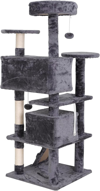 54-inch Cat Tree with Sisal-Covered Scratching Posts, Sturdy Standing Cat Tower - Image 9