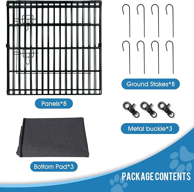 Dog Pen Pet Playpen Dog Fence Indoor Foldable Metal Wire Exercise Puppy Play - Image 5