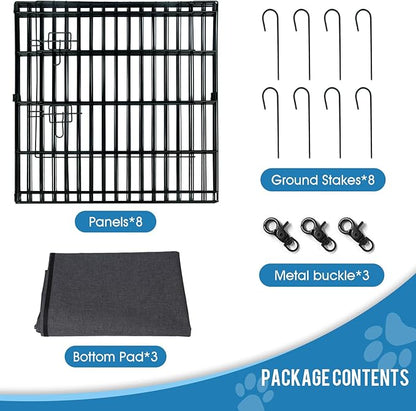 Dog Pen Pet Playpen Dog Fence Indoor Foldable Metal Wire Exercise Puppy Play - Image 5