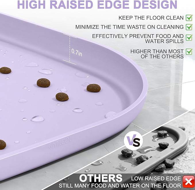 Silicone Pet Food Mat with Raised Edge - Image 4