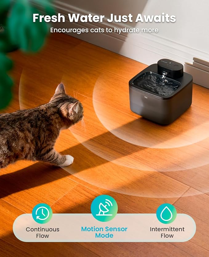 oneisall Wireless Cat Water Fountain: 74oz/2.2L Cordless Pet Water Fountains - Image 6