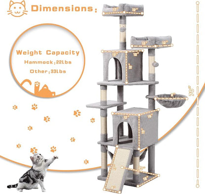 Cat Tree, 70-Inch Cat Tree Tower - Image 6