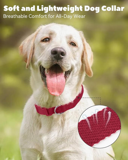Dynmeow Soft and Breathable Cotton Dog Collar, Durable Adjustable Heavy-Duty - Image 6