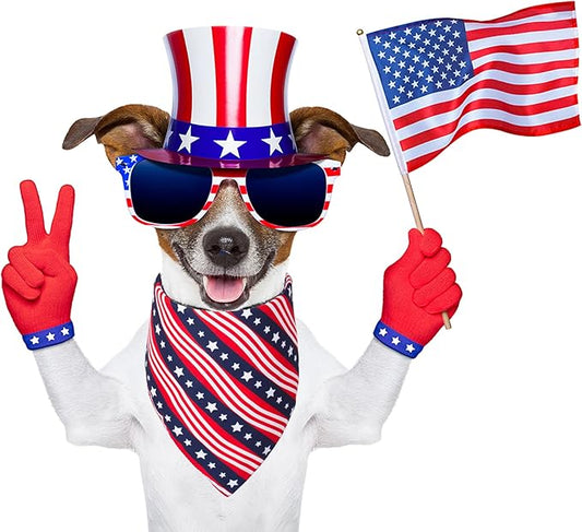 PTDECOR American US Flag Dog Bandana 4th of July Dog Bandanas Reversible - Image 2