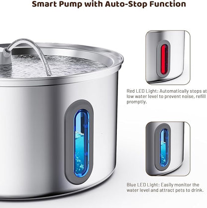 Cat Water Fountain Stainless Steel, 3.2L Cat Fountains - Image 5