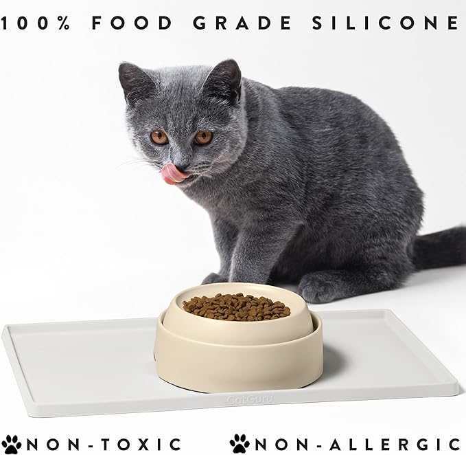 CatGuru Cat Food Mat, Small & Large Pet Placemat, 100% Waterproof Cat Feeding - Image 6