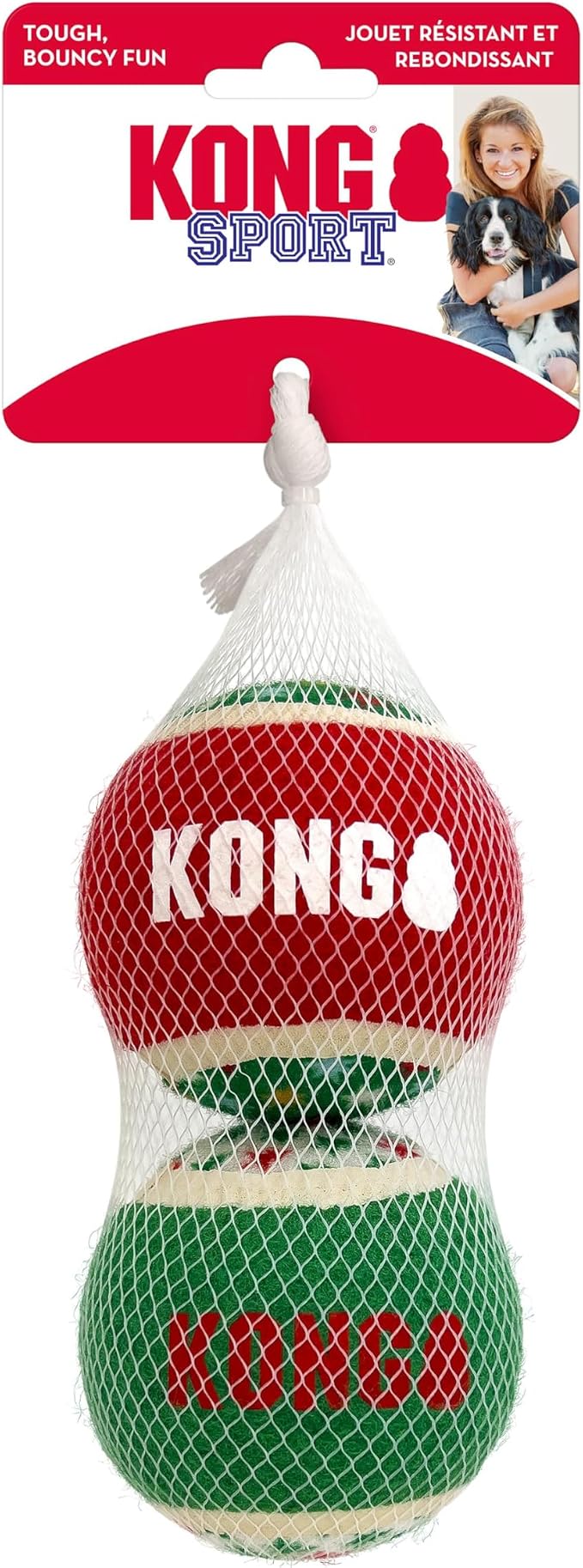 KONG Holiday Sport Balls 2-pk Assorted by KONG