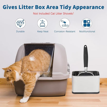 FHTONGE Stainless Steel Cat Litter Scoop Holder, Detachable Metal Cat Scooper - Image 7