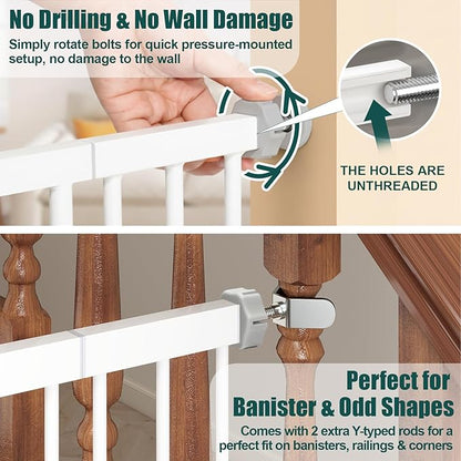 keny 36" Extra Tall Baby Gate for Stairs, 29.7-51.5" Adjustable Width Auto - Image 4