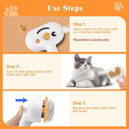 Pet Steam Brush for Dog & Cat – shower bath brush – Steam for Shedding & - Image 6
