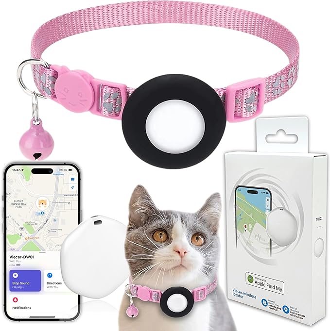 GPS Tracker for Cats, Mini GPS Pet Tracker, IPX8 Waterproof Cat Trackers by Bingolar