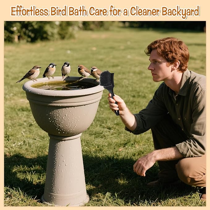 2 Pcs Brush for Bird Baths Black Hard Bristle Cleaning Brush - Image 6