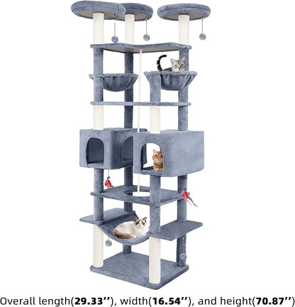 71in Multifunctional Multi-Level Cat Tree Tower - Image 2
