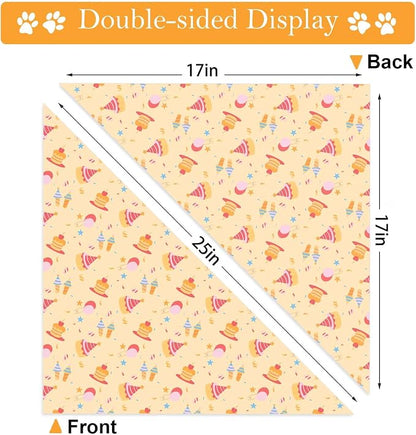 Birthday Dog Bandanas, Double Side Reversible Large Pet Scarves, Celebration Set - Image 6