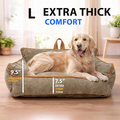 Orthopedic Dog Bed with Memory Foam, Washable Plush Pet Bed - Image 2